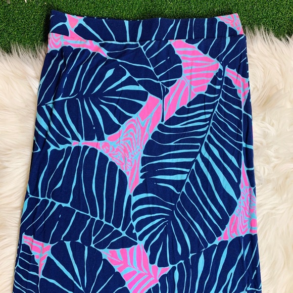 Lilly Pulitzer Maxi Skirt Palm Leaf Zebra Print - Picture 5 of 8